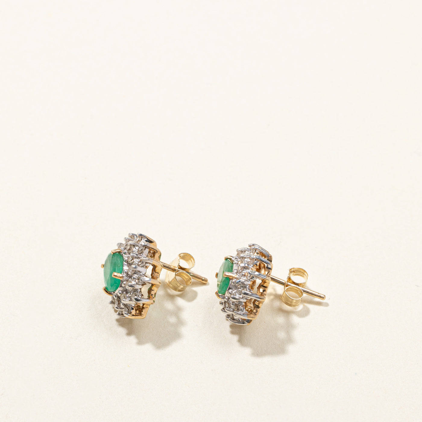 Emerald & Diamond Stud Earrings | 0.60ctw | 0.24ctw |