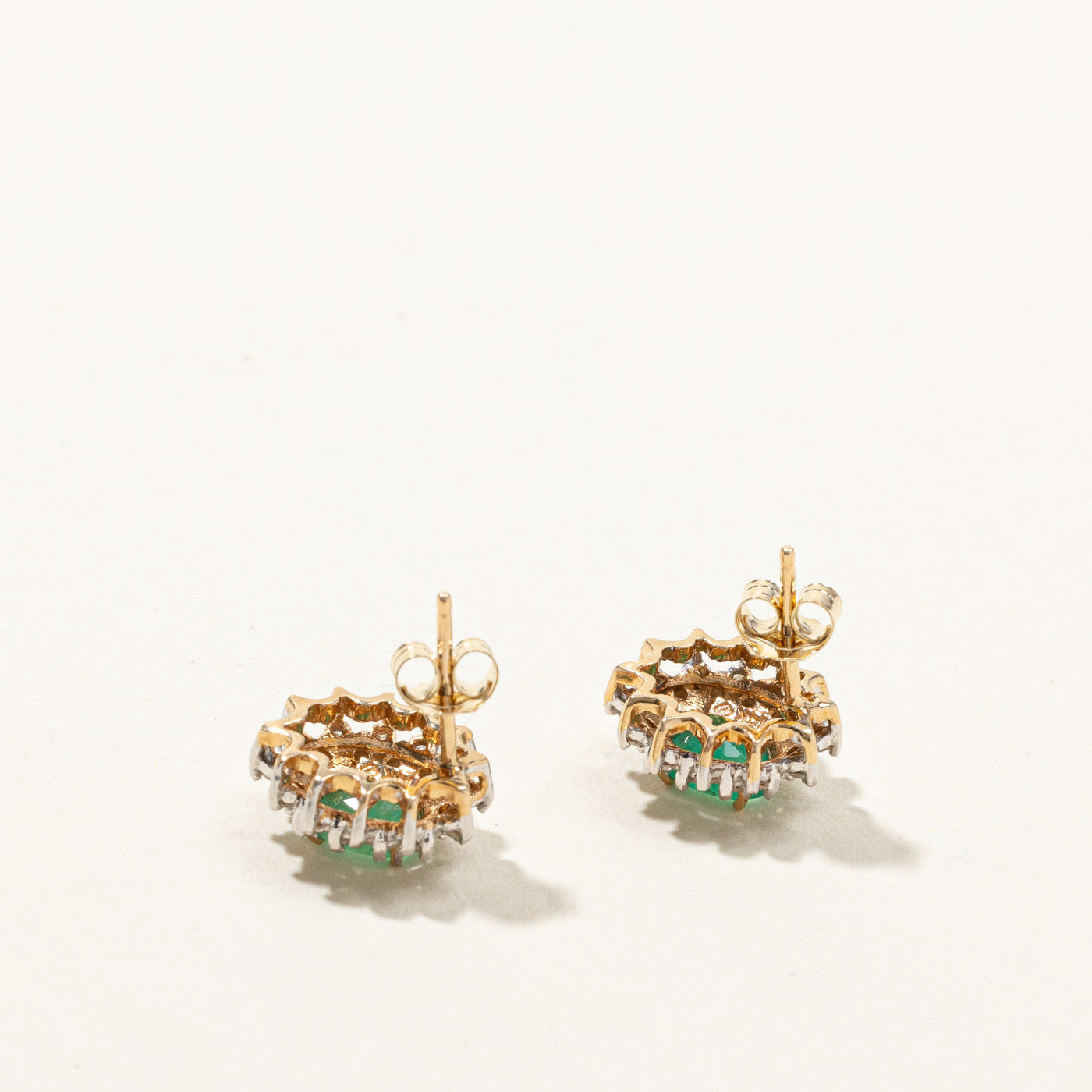 Emerald & Diamond Stud Earrings | 0.60ctw | 0.24ctw |