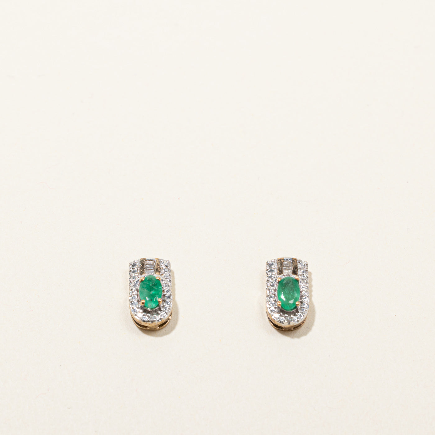 Emerald & Diamond Earrings | 0.30ctw | 0.12ctw |