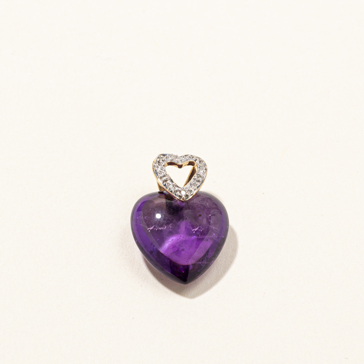 Amethyst & Diamond Heart Pendant | 8.00ct | 0.025ctw |