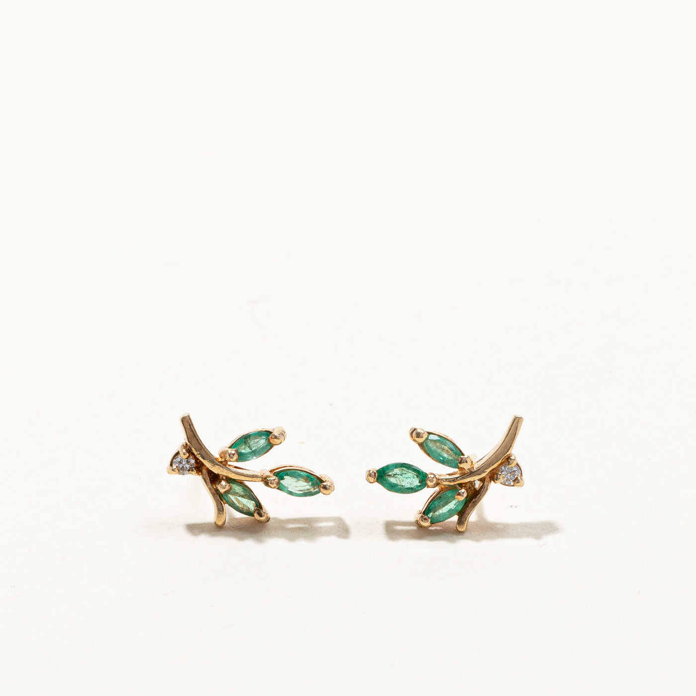 Emerald & Diamond Earrings | 0.20ctw | 0.04ctw |