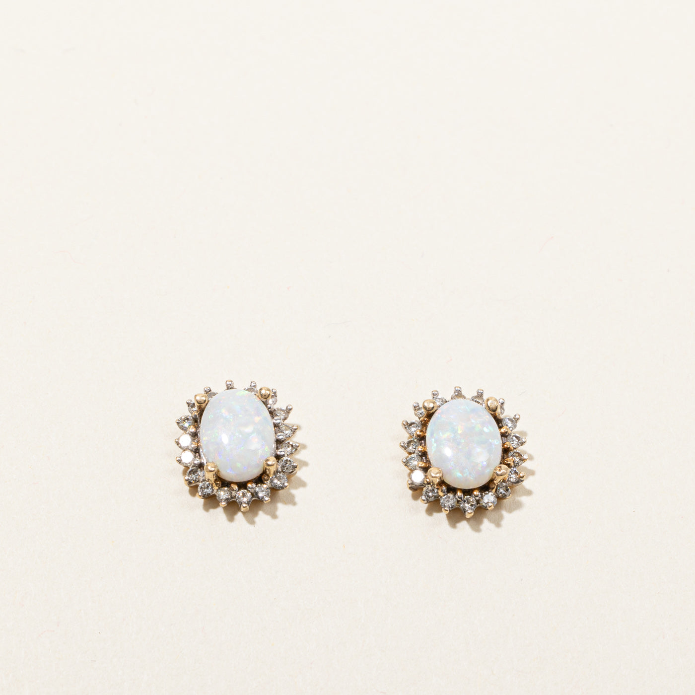 Opal & Diamond Stud Earrings | 1.20ctw | 0.18ctw |