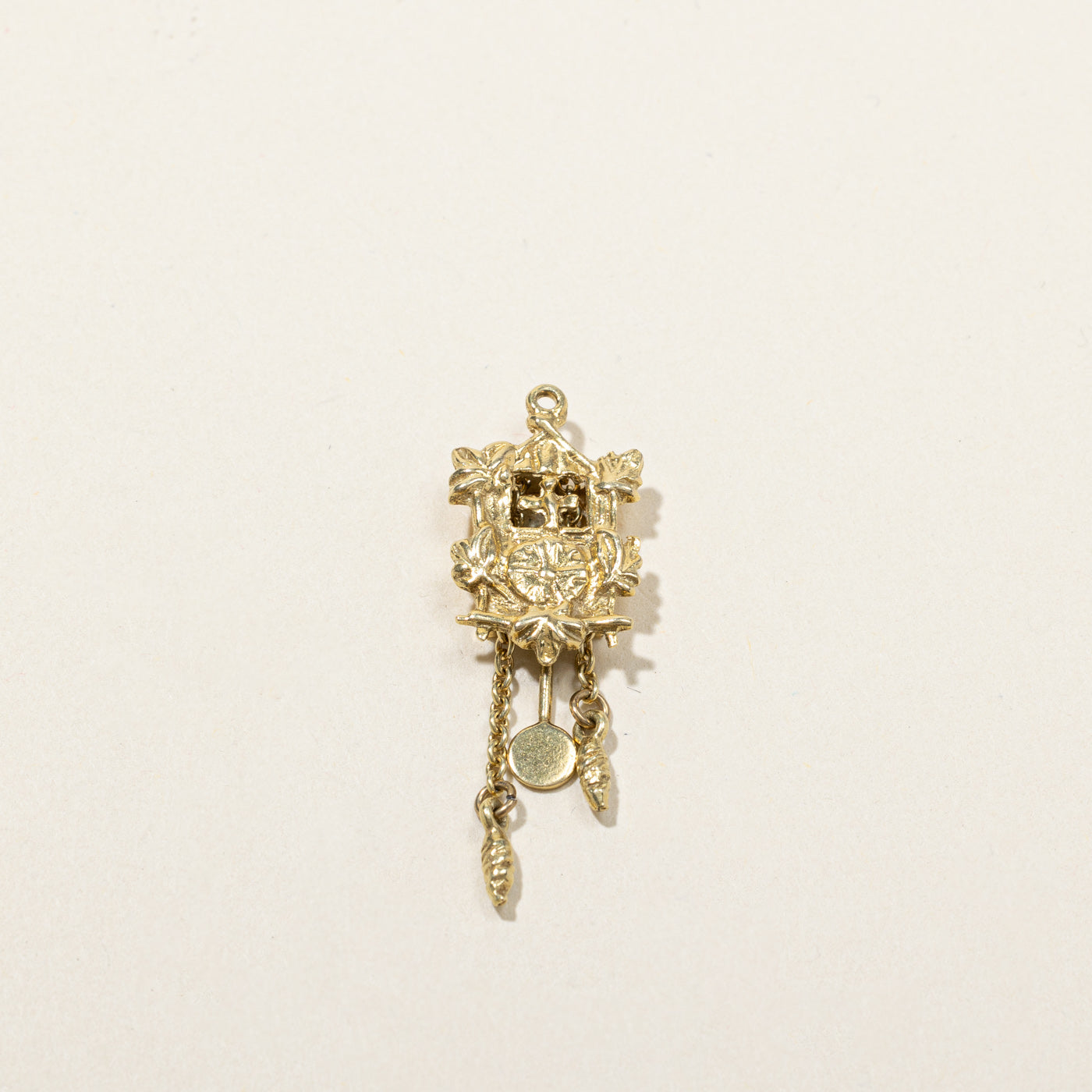 14k Gold Clock Charm
