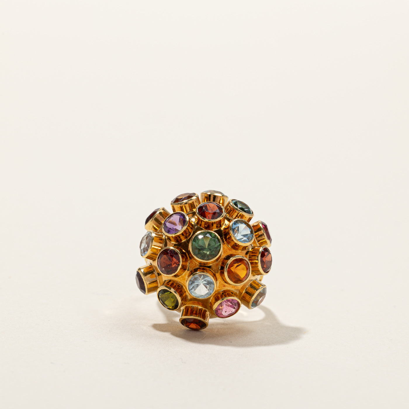 Mixed Gemstones Dome Ring | 3.00ctw | SZ 4 |