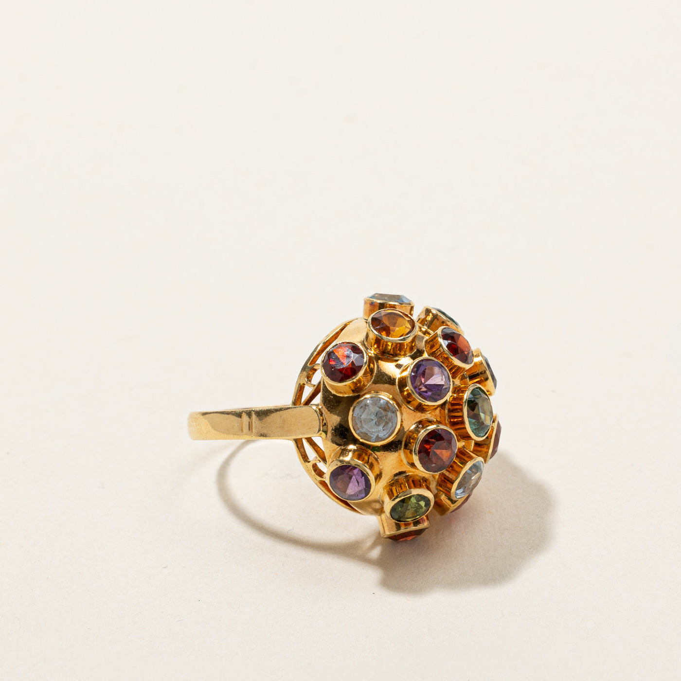 Mixed Gemstones Dome Ring | 3.00ctw | SZ 4 |
