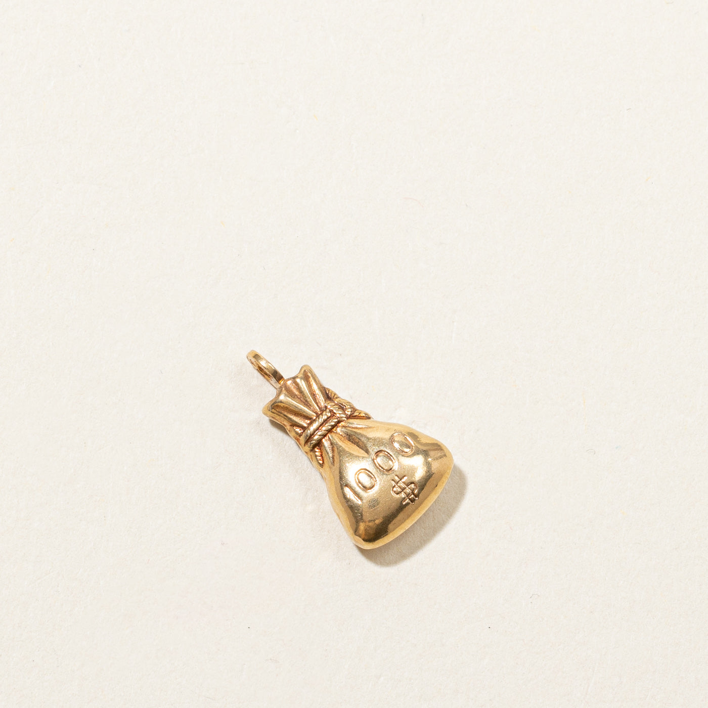 Vintage Italian 18k Money Bag Gold Charm