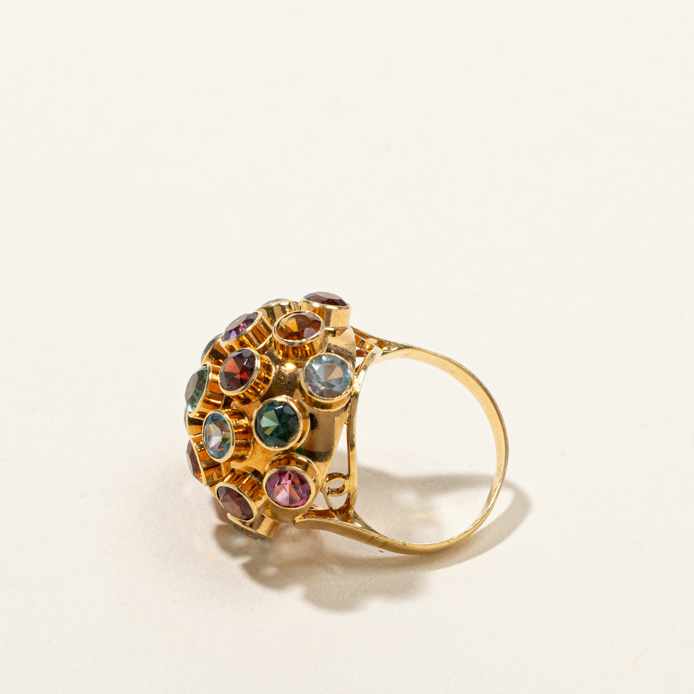Mixed Gemstones Dome Ring | 3.00ctw | SZ 4 |