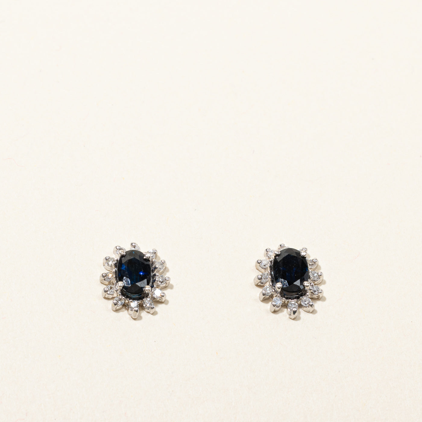 Sapphire & Diamond Stud Earrings | 1.00ctw | 0.12ctw |