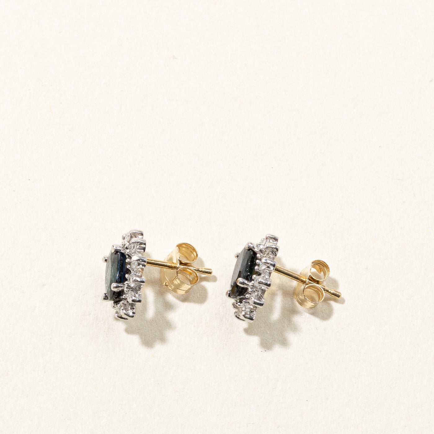Sapphire & Diamond Stud Earrings | 1.00ctw | 0.12ctw |