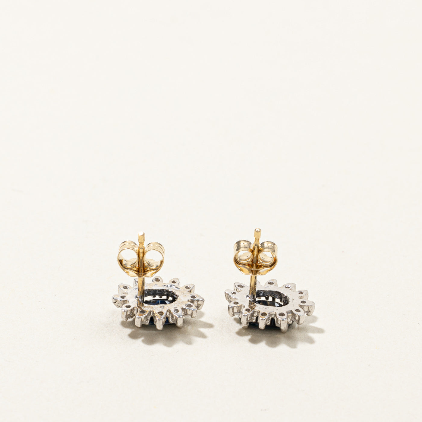Sapphire & Diamond Stud Earrings | 1.00ctw | 0.12ctw |