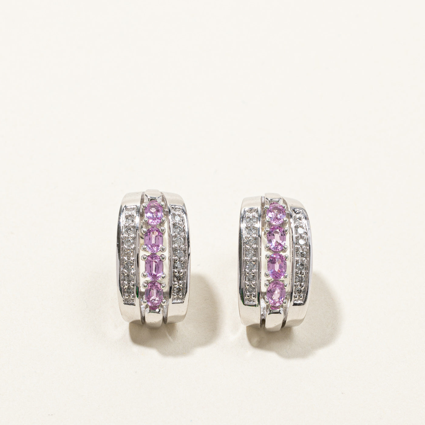 Pink Sapphire & Diamond Earrings | 0.58ctw | 0.30ctw |