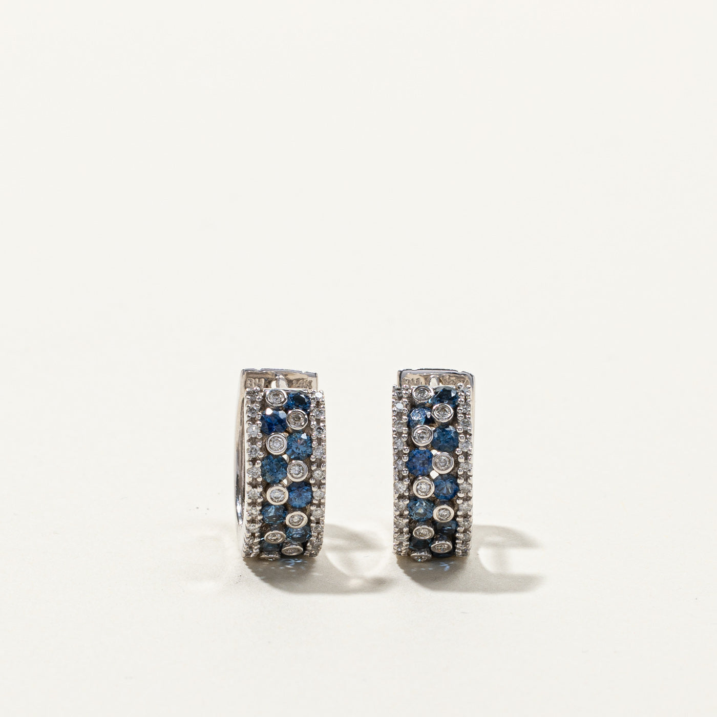 Sapphire & Diamond Huggie Earrings | 0.90ctw | 0.32ctw |