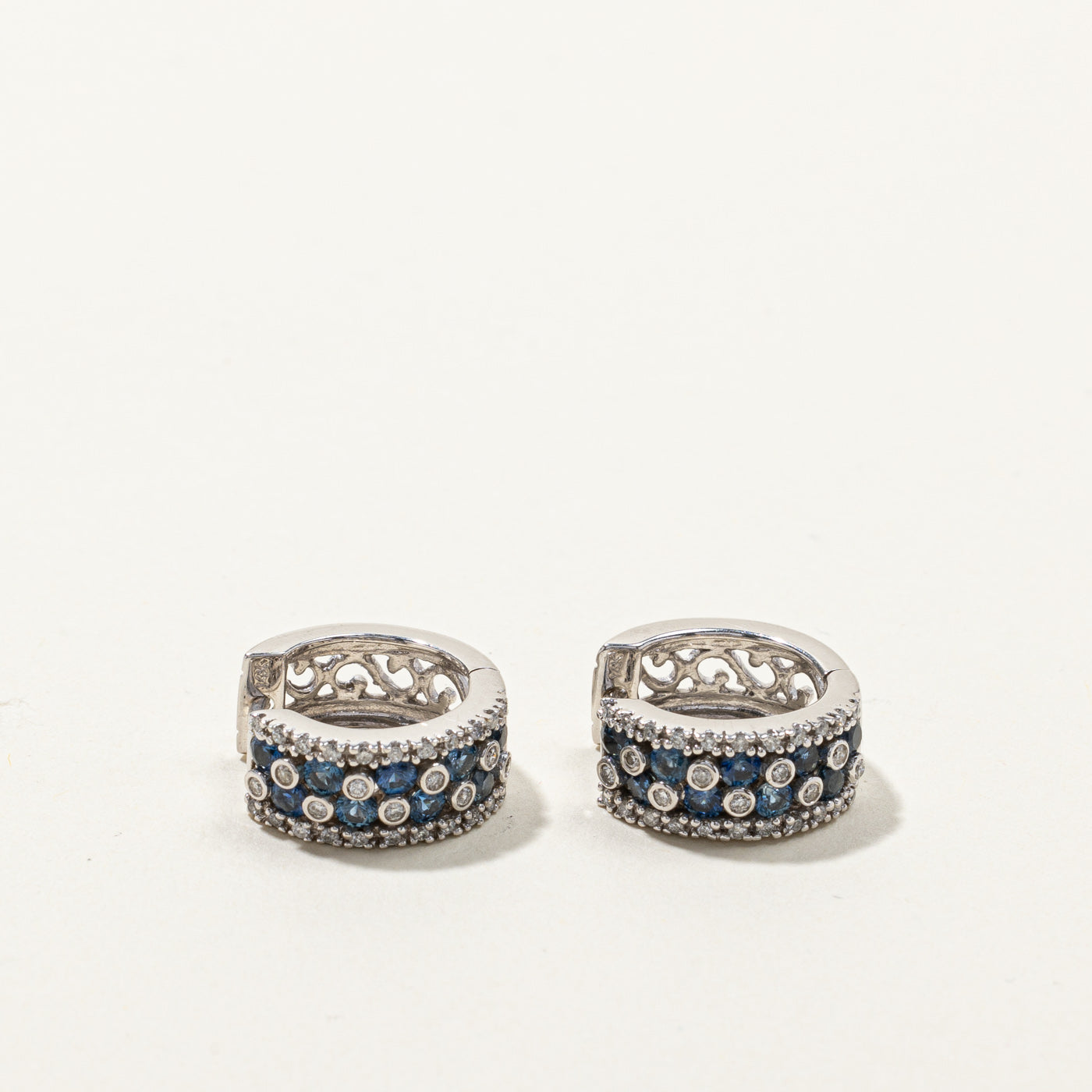 Sapphire & Diamond Huggie Earrings | 0.90ctw | 0.32ctw |