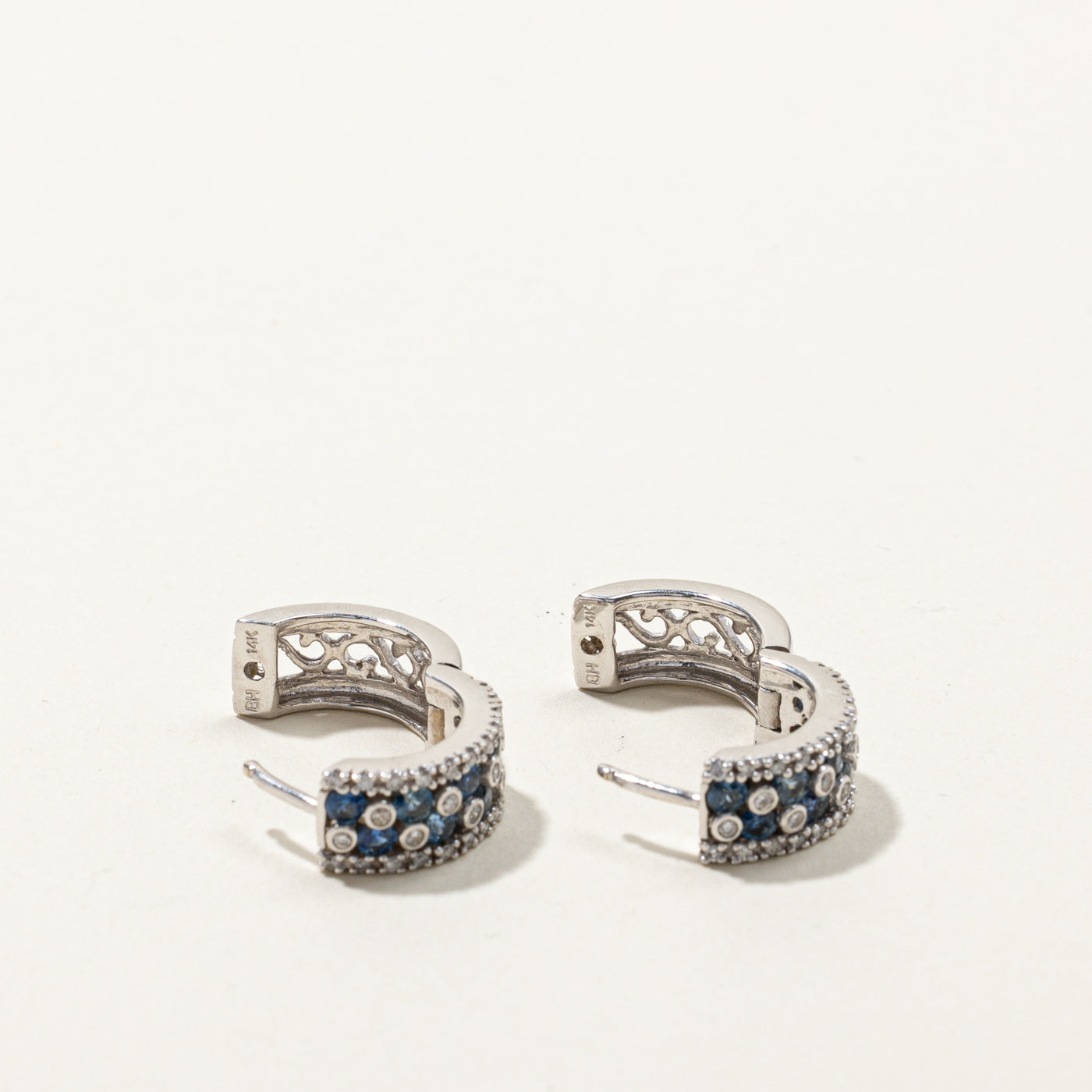 Sapphire & Diamond Huggie Earrings | 0.90ctw | 0.32ctw |