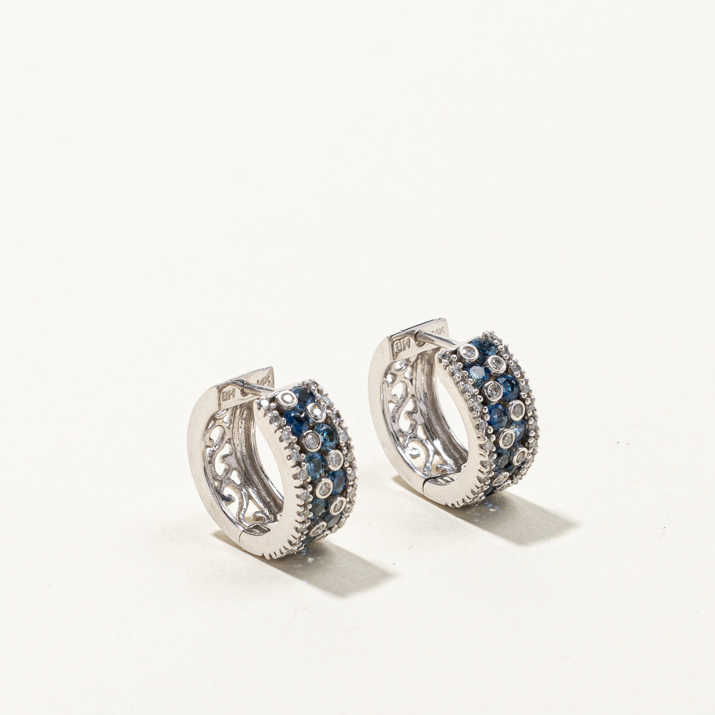 Sapphire & Diamond Huggie Earrings | 0.90ctw | 0.32ctw |