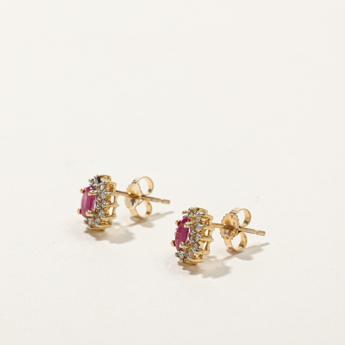 Ruby & Diamond Stud Earrings | 0.34ctw | 0.12ctw |