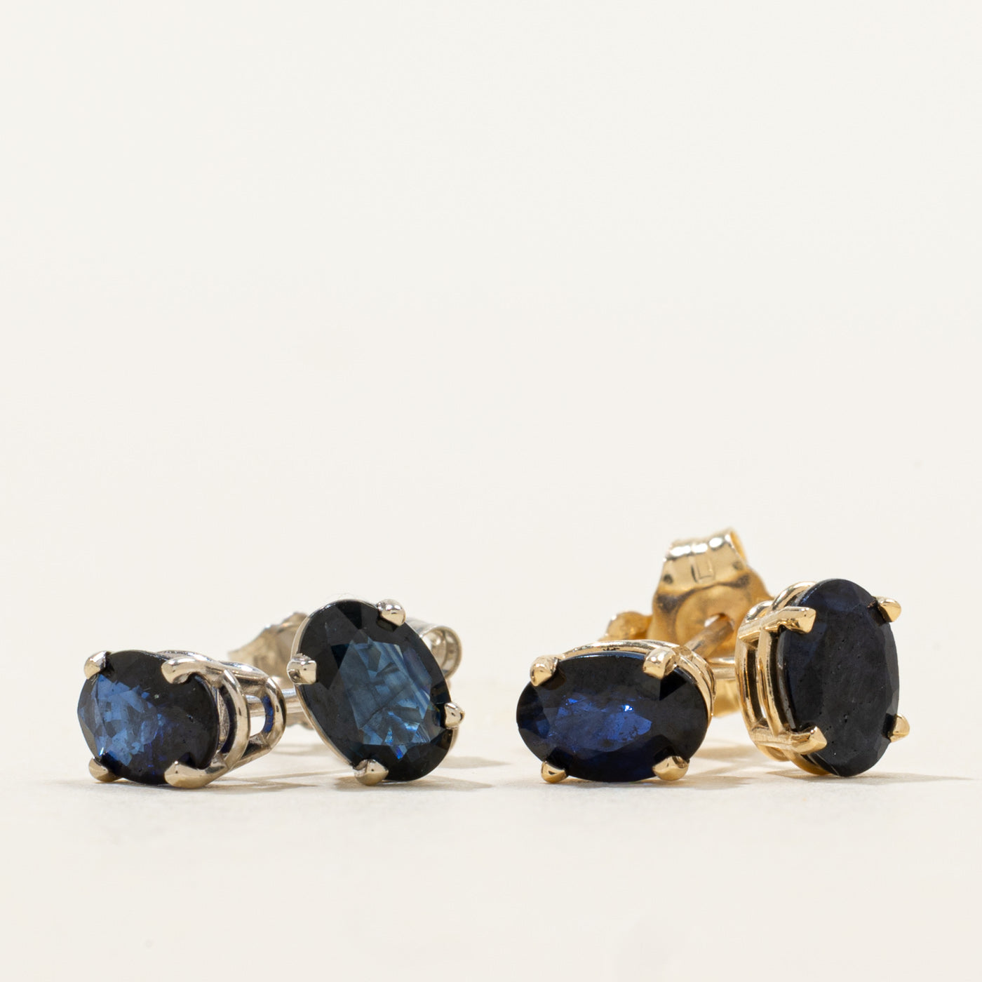 '100 Ways' 14k Oval Cut Sapphire Stud Earrings | 1.10ctw