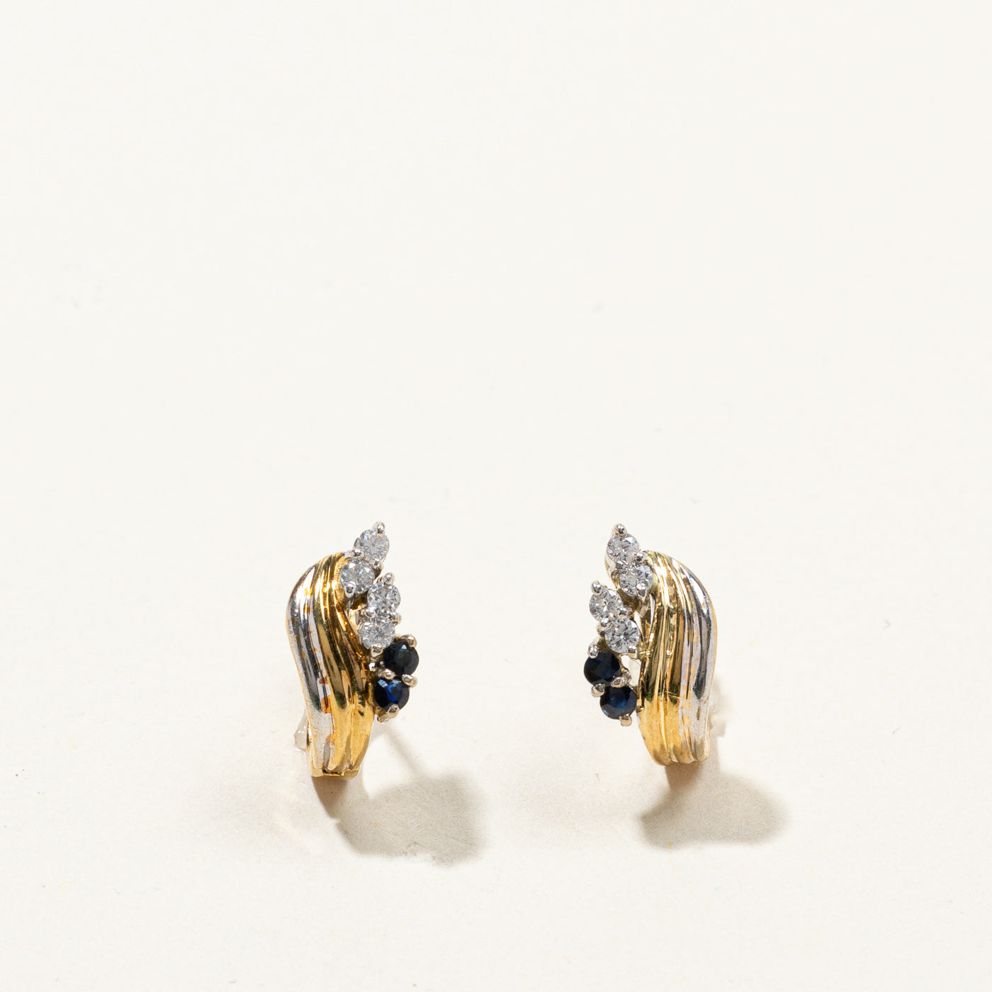Diamond & Sapphire Earrings | 0.20ctw | 0.14ctw |