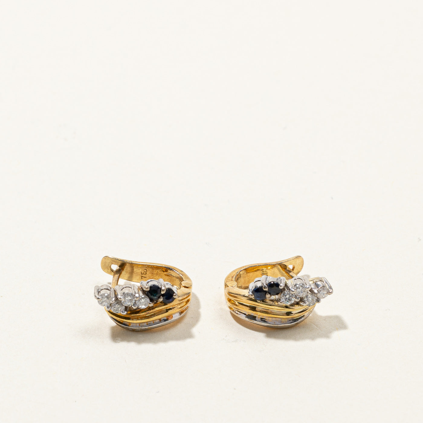 Diamond & Sapphire Earrings | 0.20ctw | 0.14ctw |