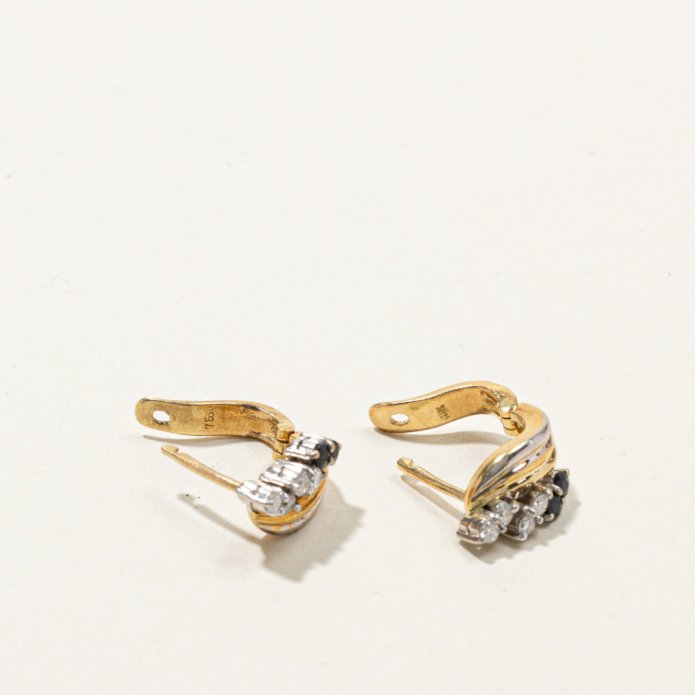 Diamond & Sapphire Earrings | 0.20ctw | 0.14ctw |