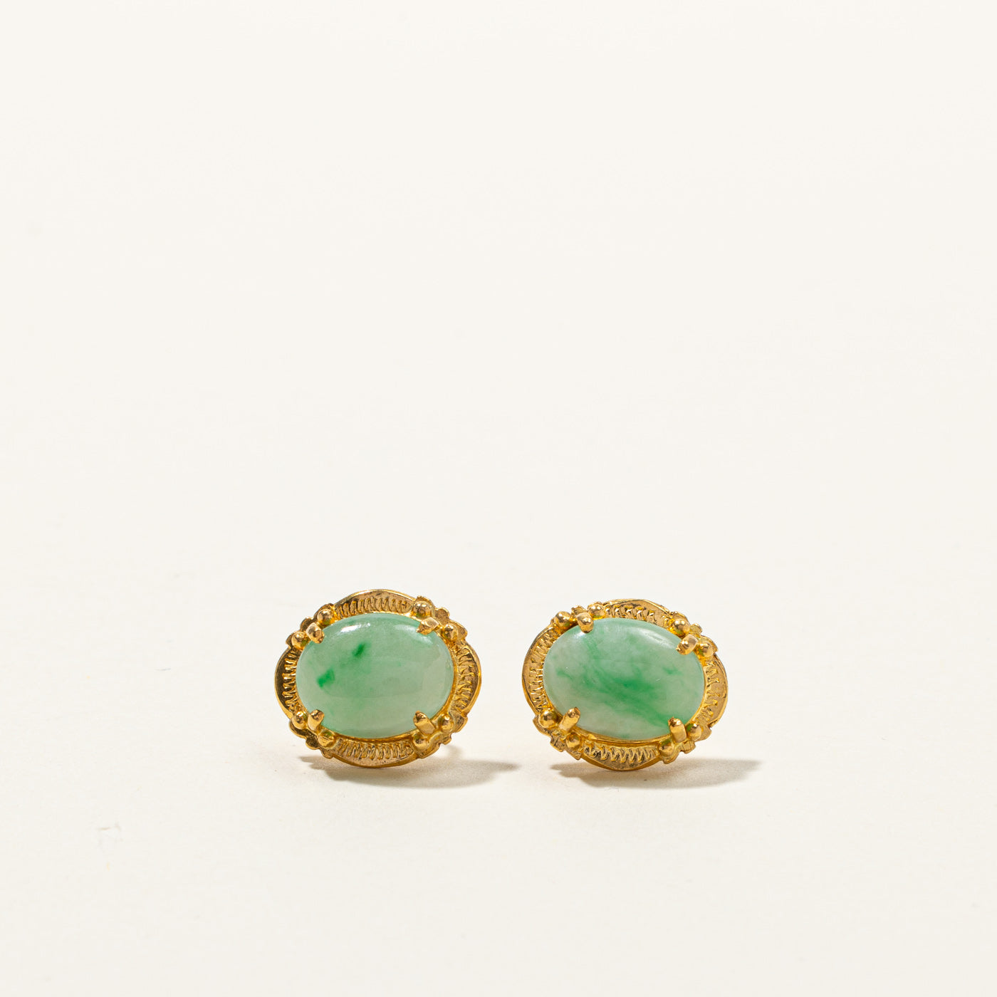 21k Gold Jadeite Earrings | 6.00ctw |