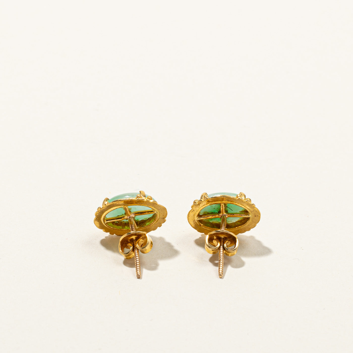 21k Gold Jadeite Earrings | 6.00ctw |