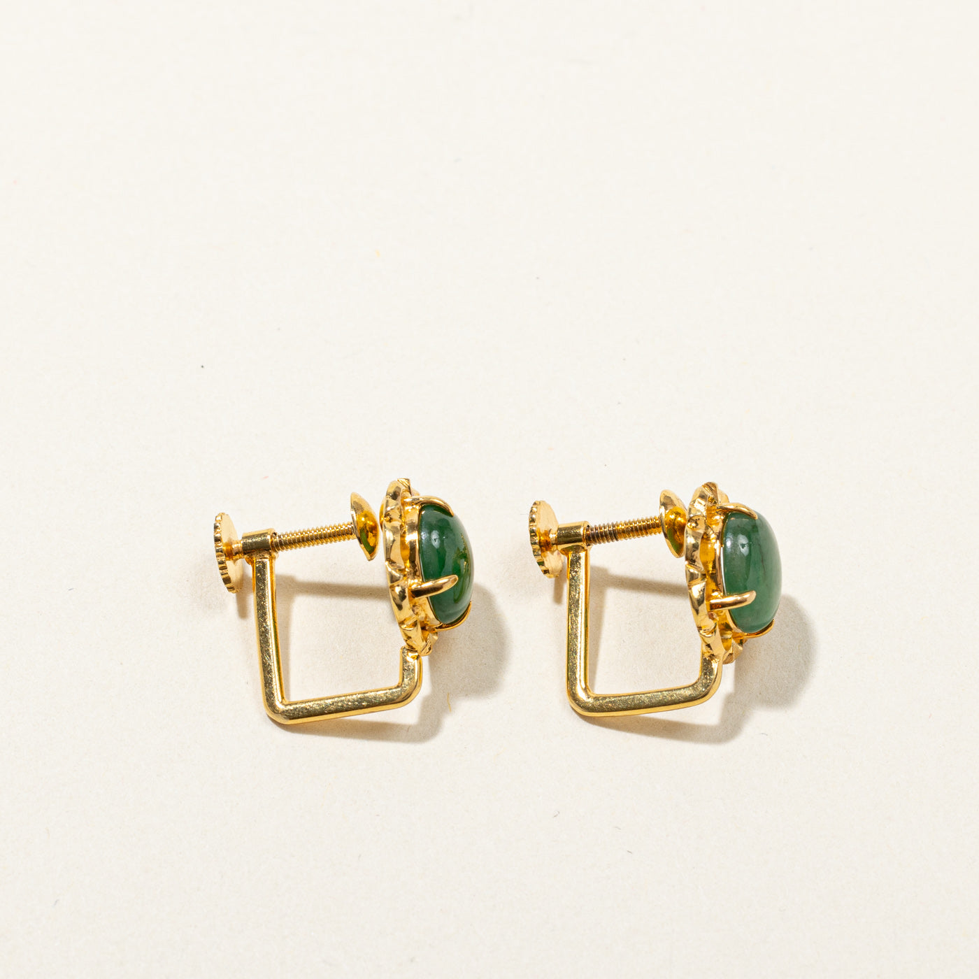 Jadeite Screw Clip Earrings | 2.40ctw |