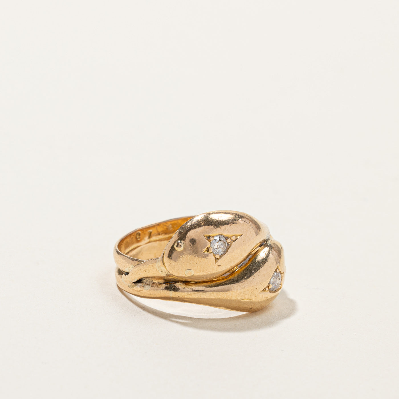 1909 Chester 18k Serpent Diamond Ring | 0.14ctw | SZ 8.75 |