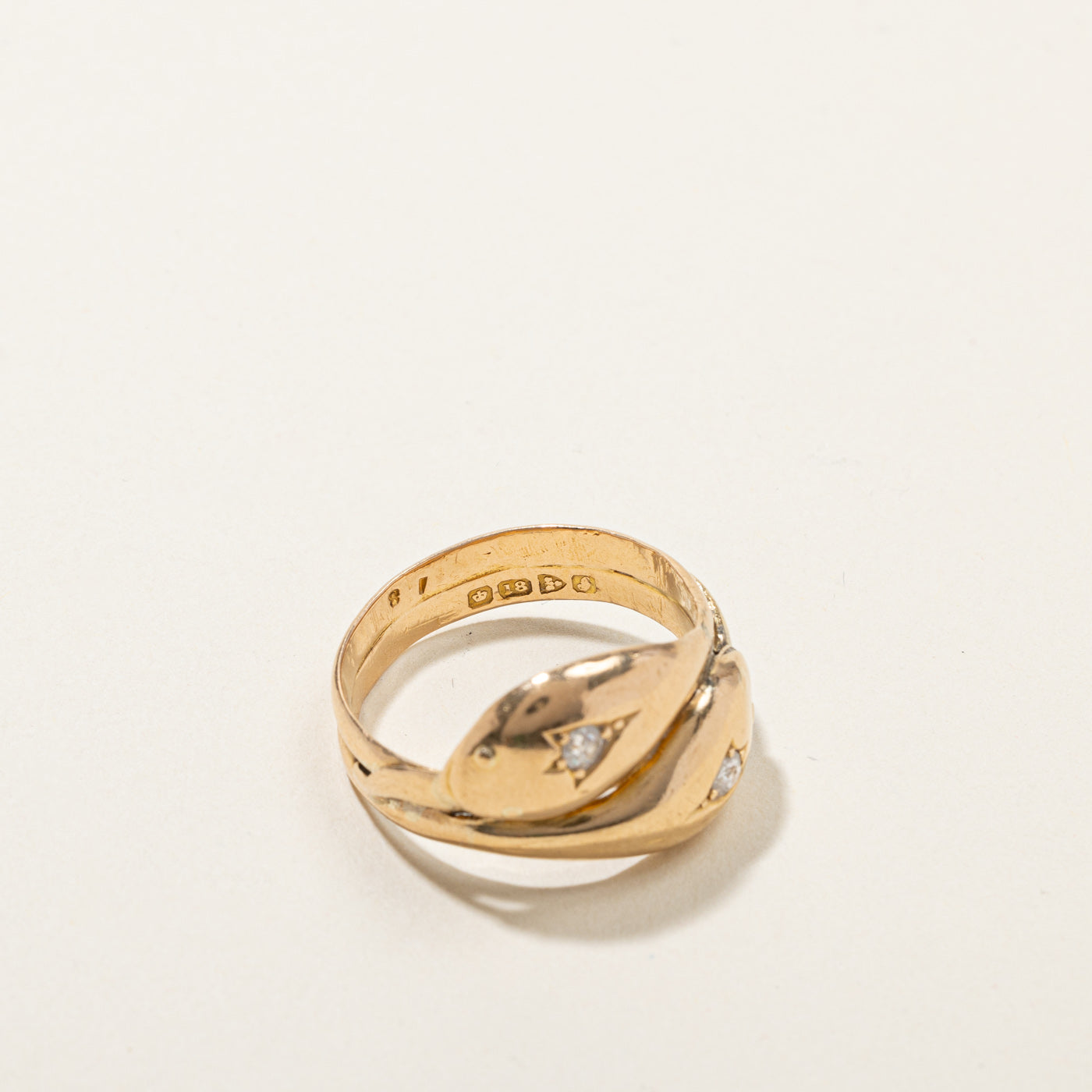 1909 Chester 18k Serpent Diamond Ring | 0.14ctw | SZ 8.75 |