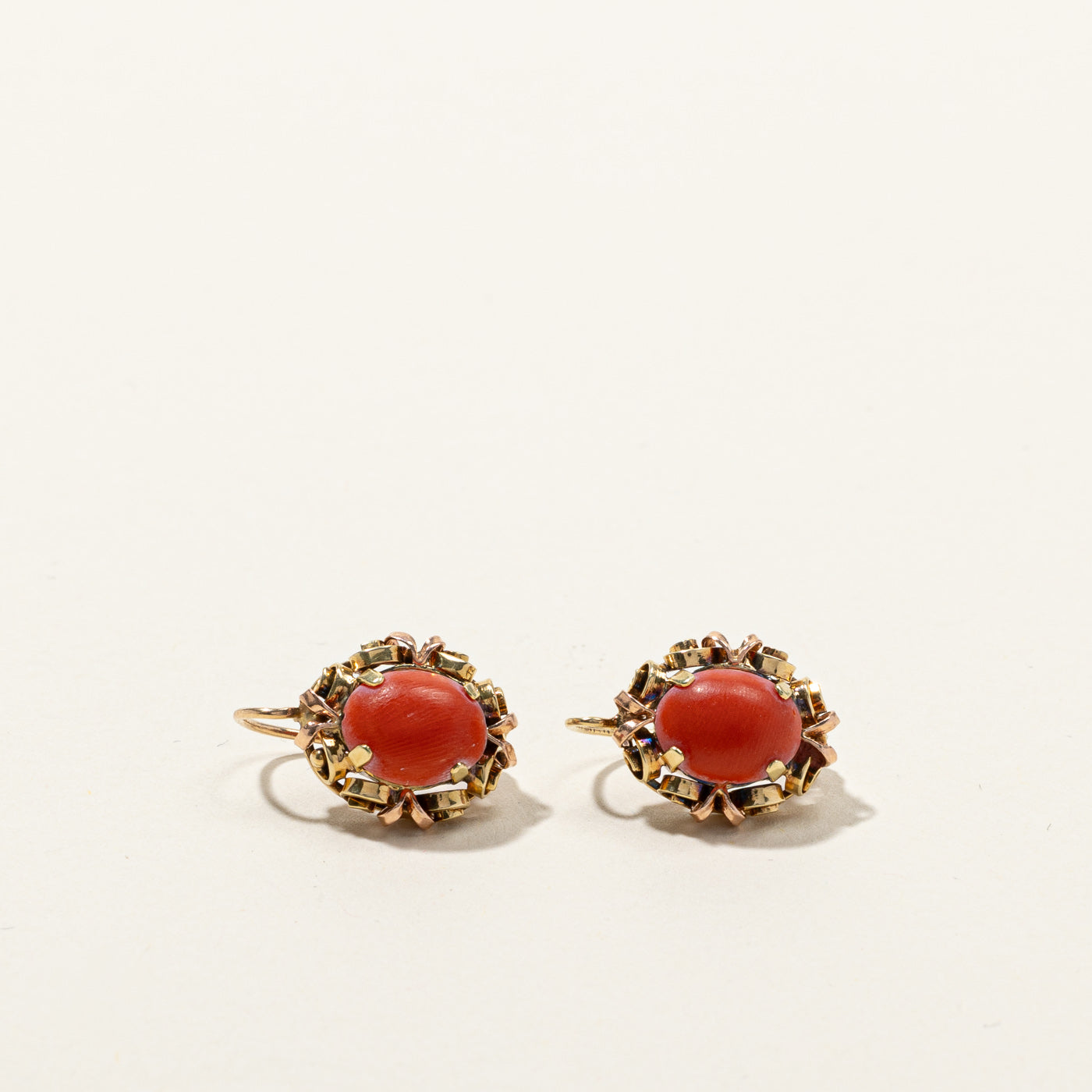 Coral Gold Earrings | 2.40ctw |