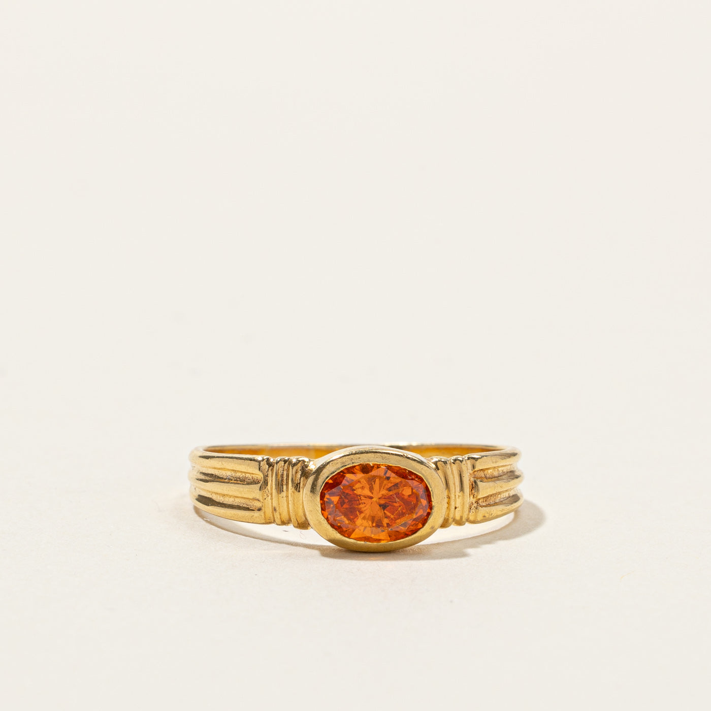 Orange Glass Stone Ring | 0.44ct | SZ 8.25 |