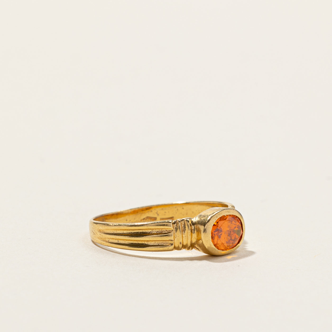 Orange Glass Stone Ring | 0.44ct | SZ 8.25 |