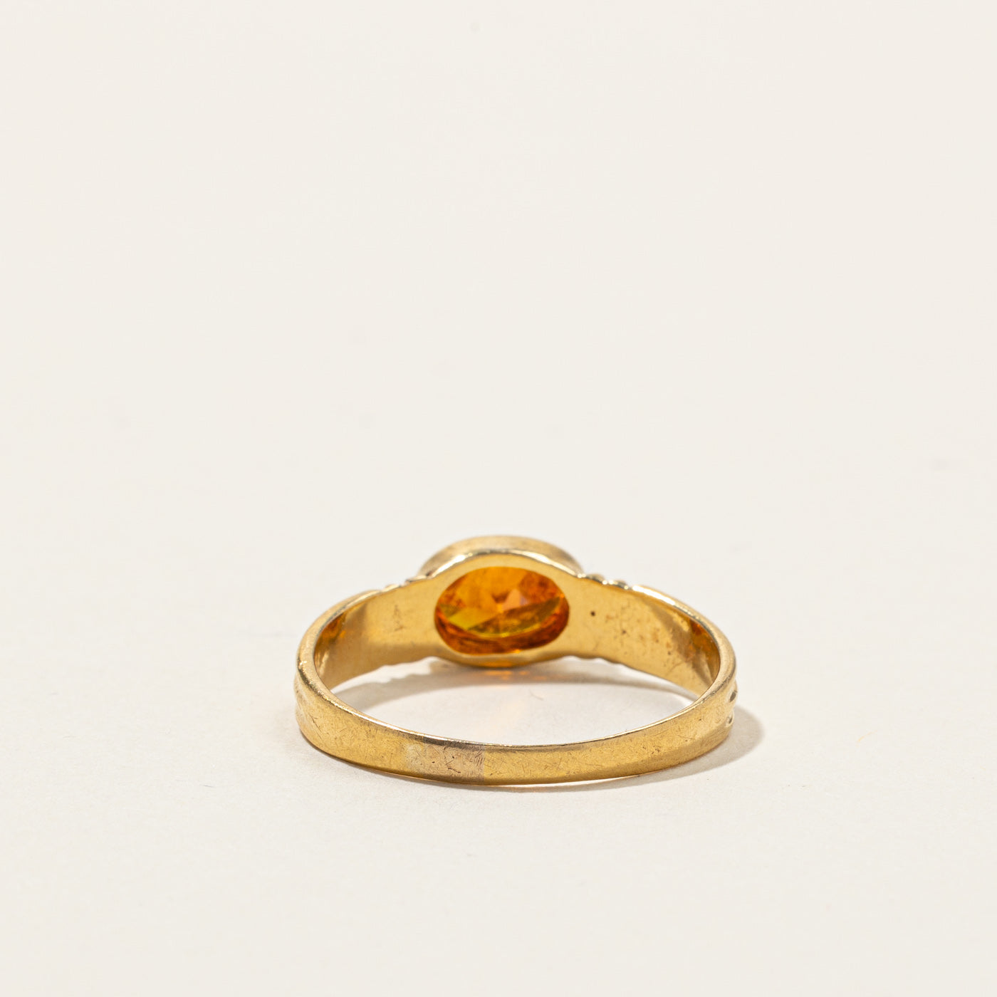 Orange Glass Stone Ring | 0.44ct | SZ 8.25 |