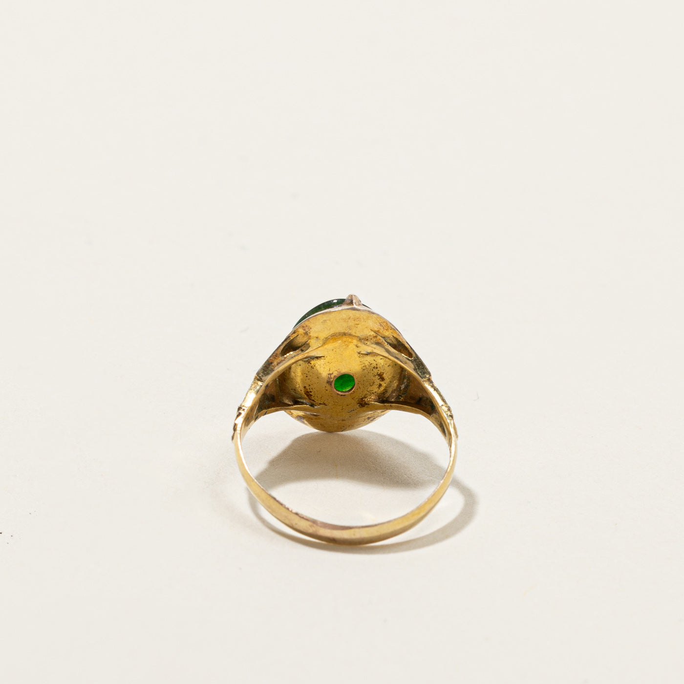 Nephrite Jade Vintage Gold Ring | 1.23ct | SZ 5.25 |