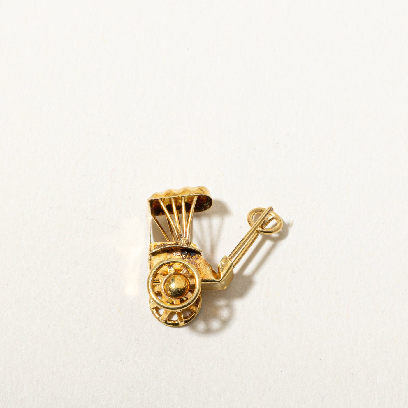 14k Yellow Gold Openwork Rickshaw Charm