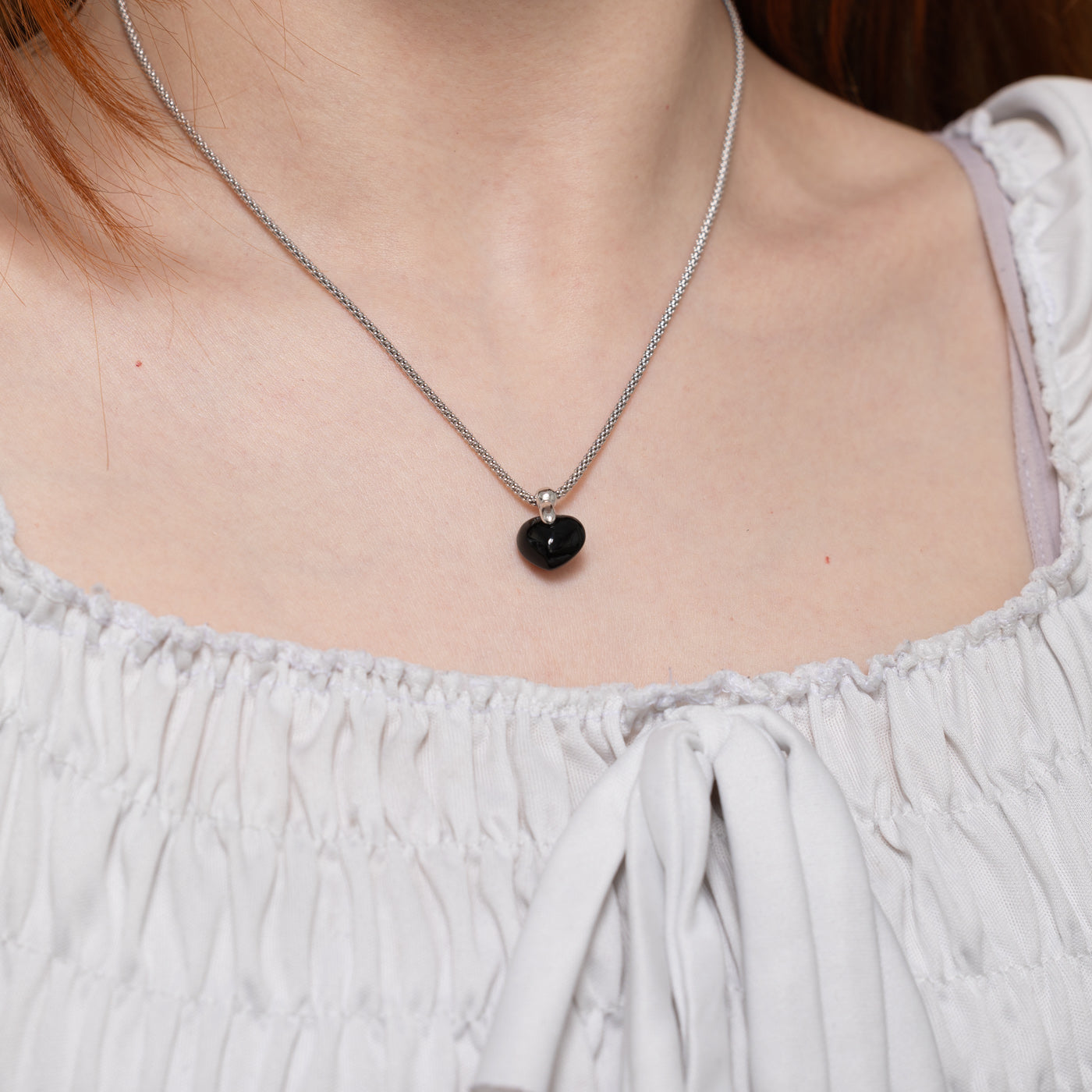 14k Onyx Heart Pendant Necklace | 5.20ct | 17.25"