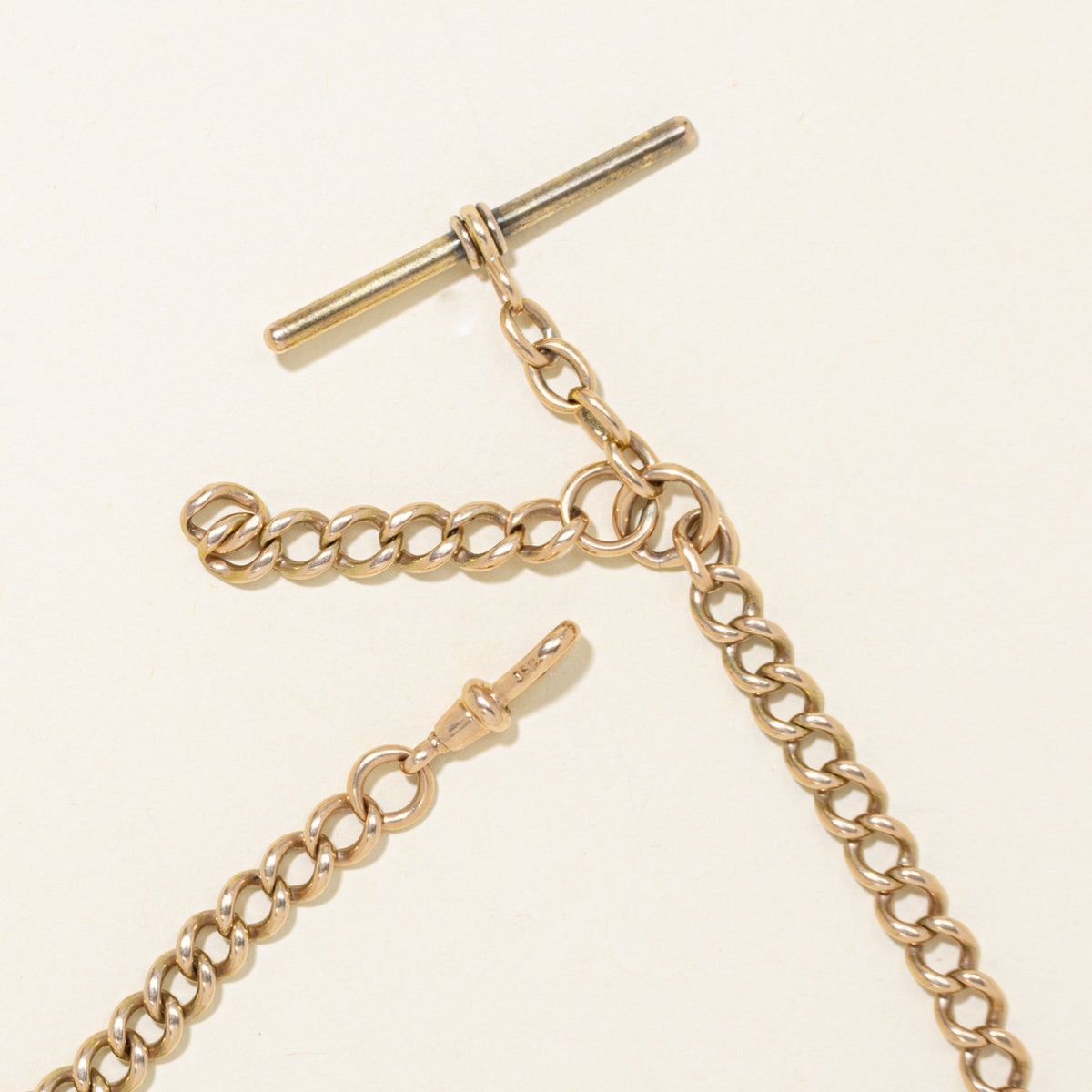 'Birks' Yellow Gold Curb Link Watch Chain | 61mm | 13"