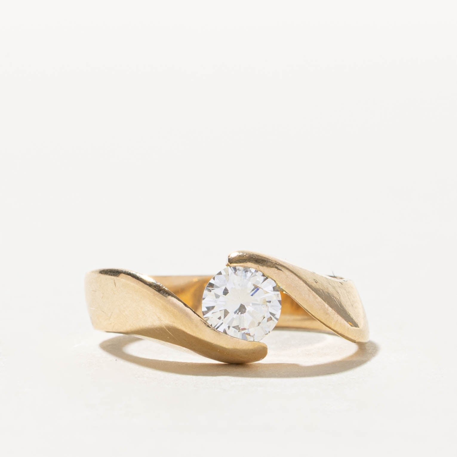 14k Solitaire Diamond Bypass Engagement Ring | 0.51ct | SZ 6