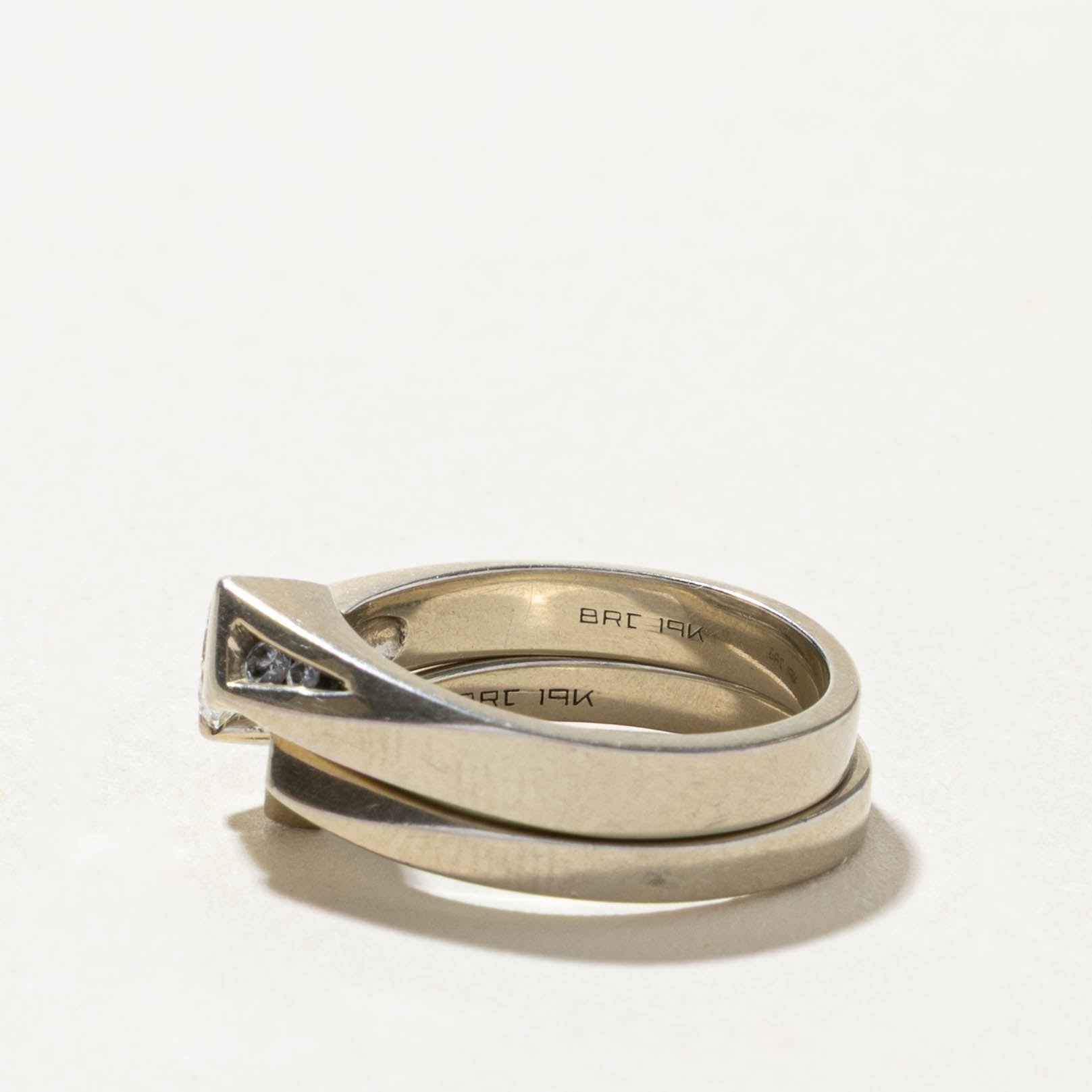 19k Tension Set Princess Cut Diamond Architectural Cocktail Ring | 0.48ctw | SZ 6.5