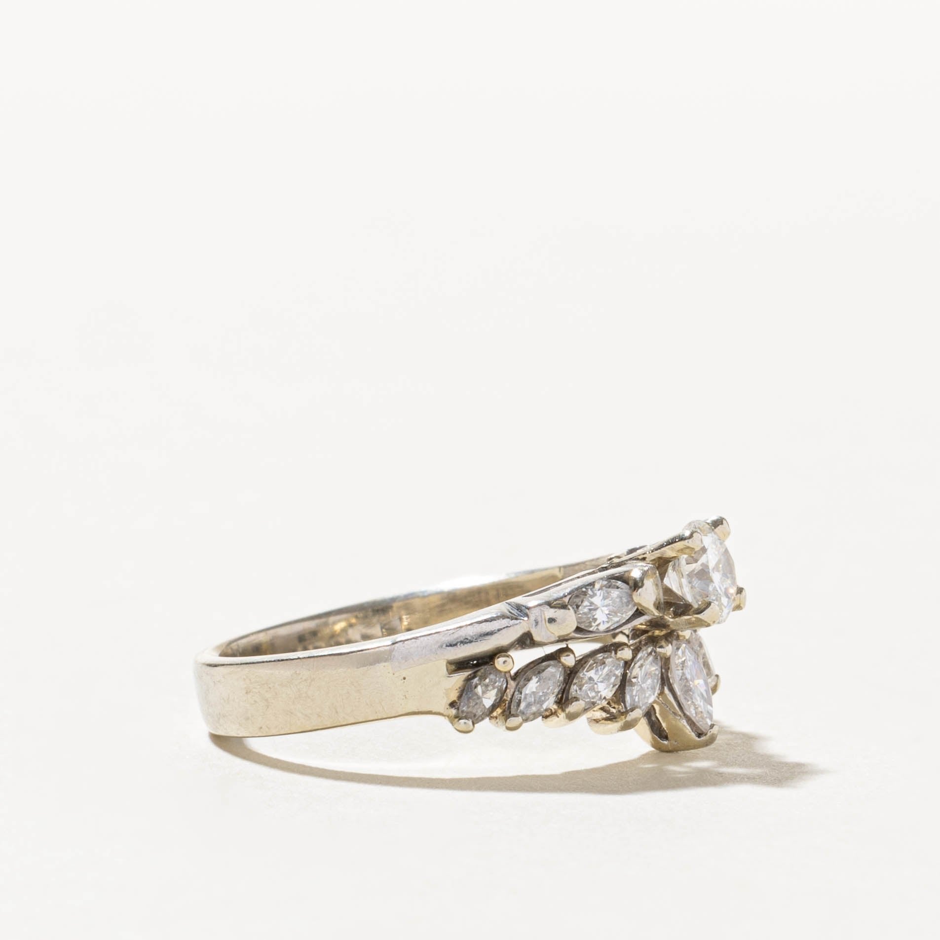 14k Marquise Cut Diamond Spray Guard Ring | 1.65ctw | SZ 8.5