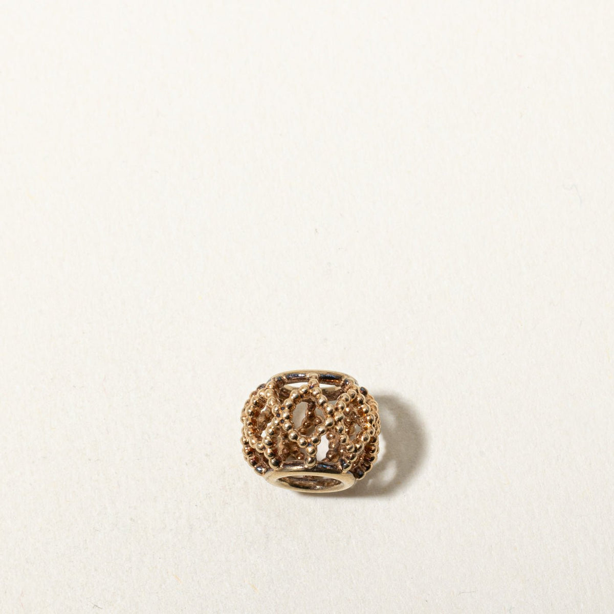14k Rose Gold Openwork Milgrained Bauble Pendant