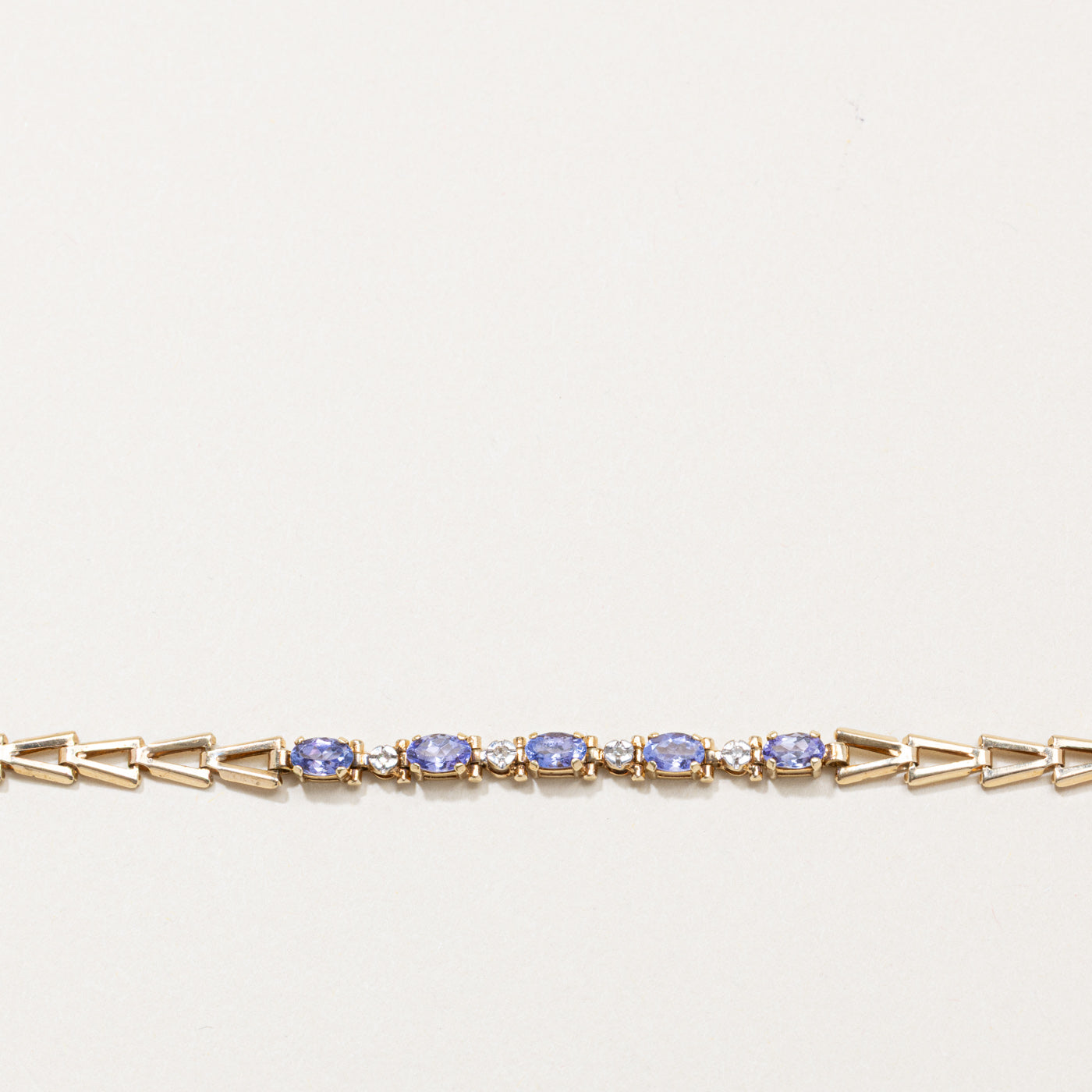 Five Stone Tanzanite & Diamond Gemstone Bracelet | 7"