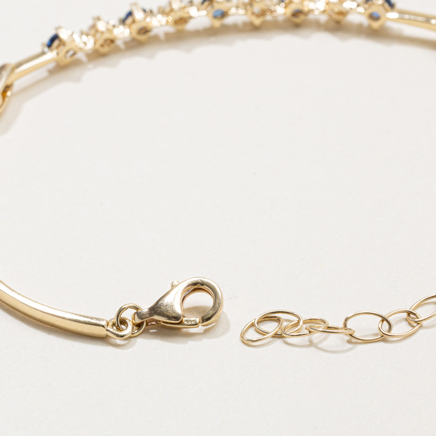 Round Cut Sapphire & Diamond Bracelet | 0.60ctw, 0.30ctw | 7"