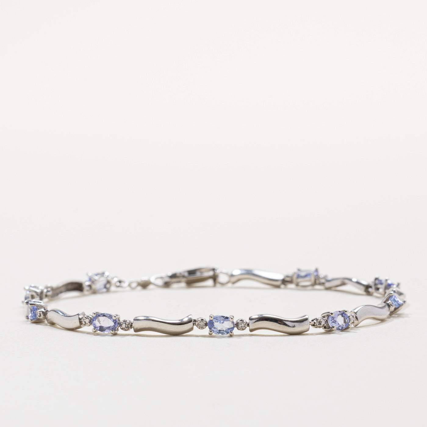 Tanzanite & Diamond Wave Bracelet | 1.00ctw, 0.02ctw | 7"