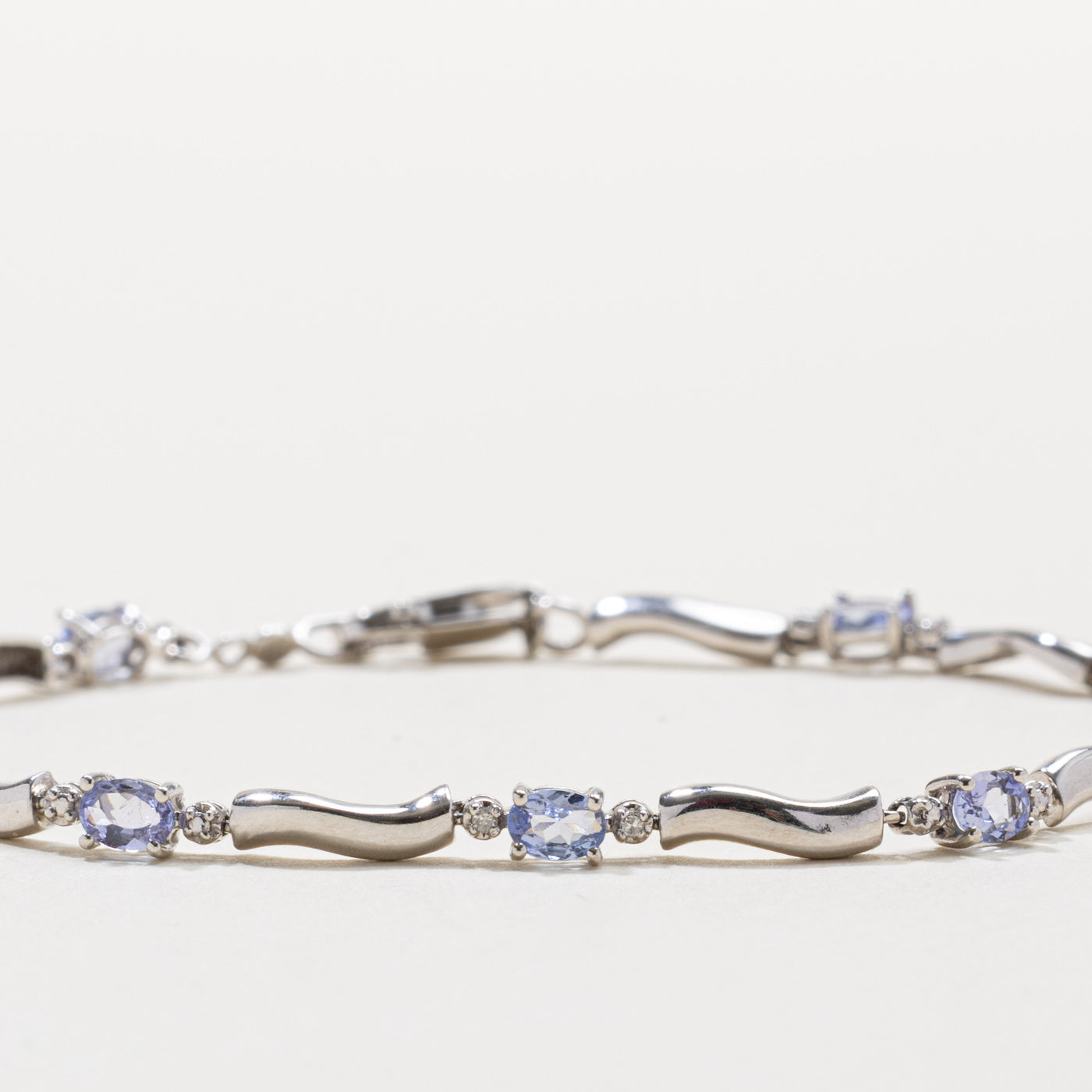 Tanzanite & Diamond Wave Bracelet | 1.00ctw, 0.02ctw | 7"