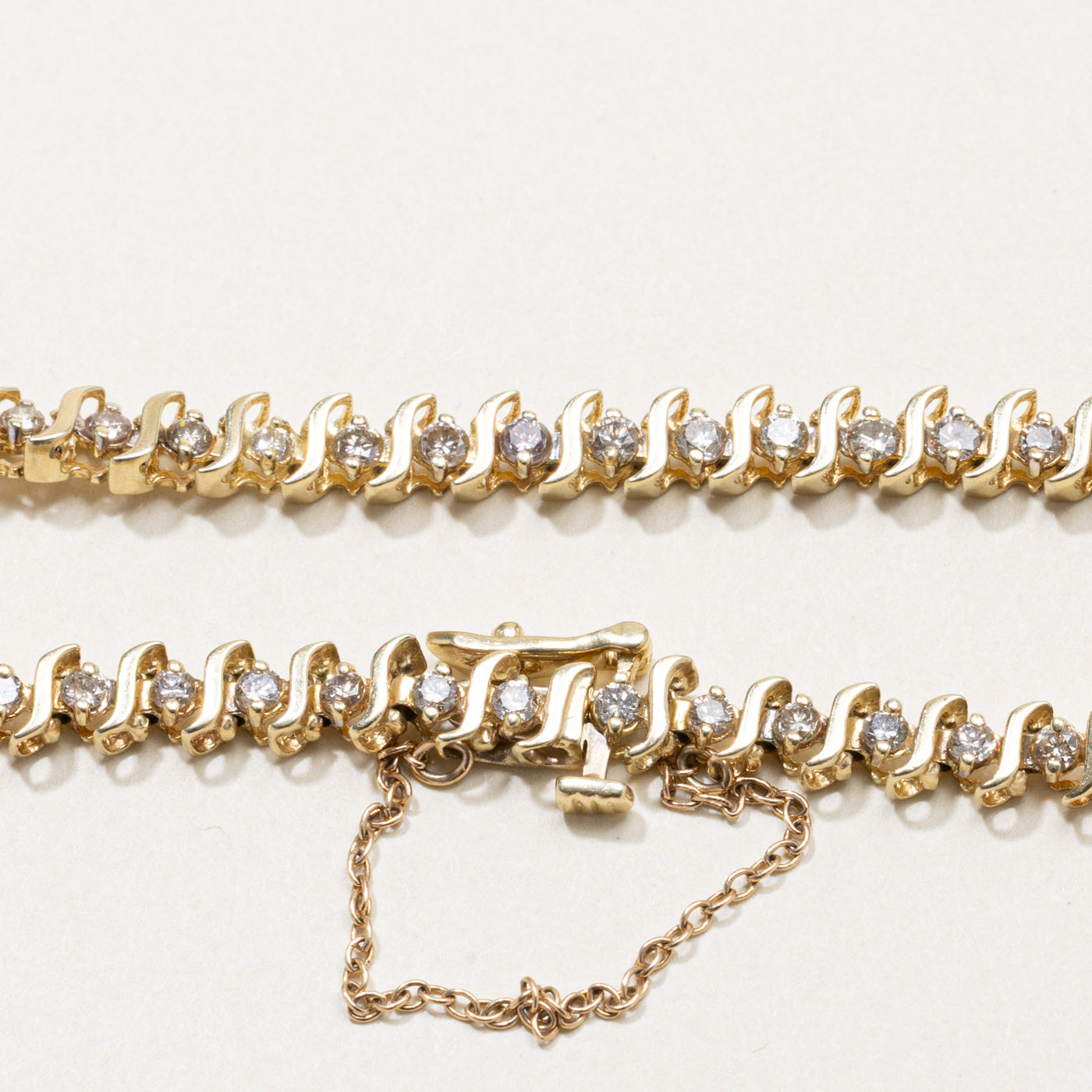 14k Diamond Swirl Tennis Bracelet | 2.1ct | 7.5"