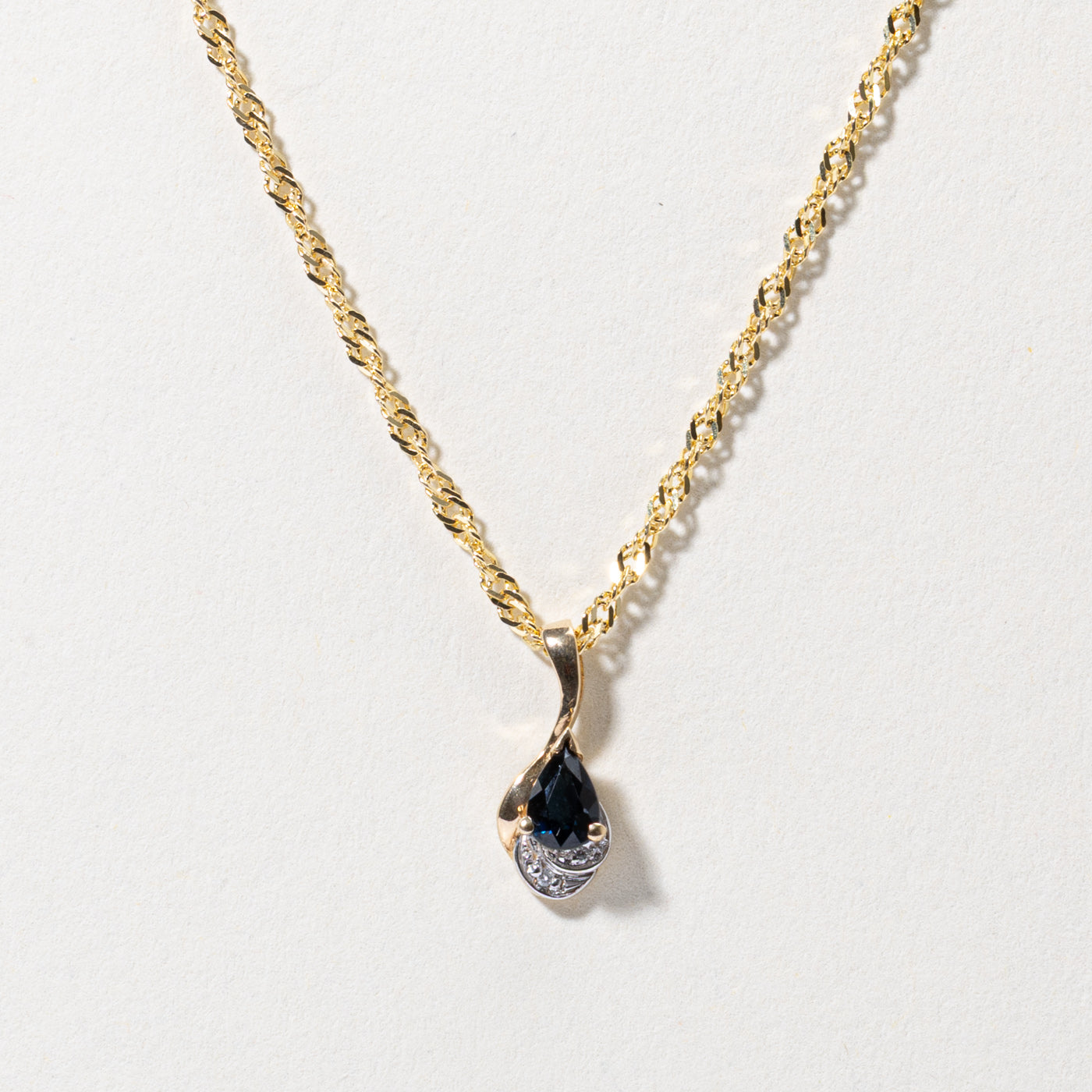 Sapphire & Diamond Accented Pendant Necklace | 19"
