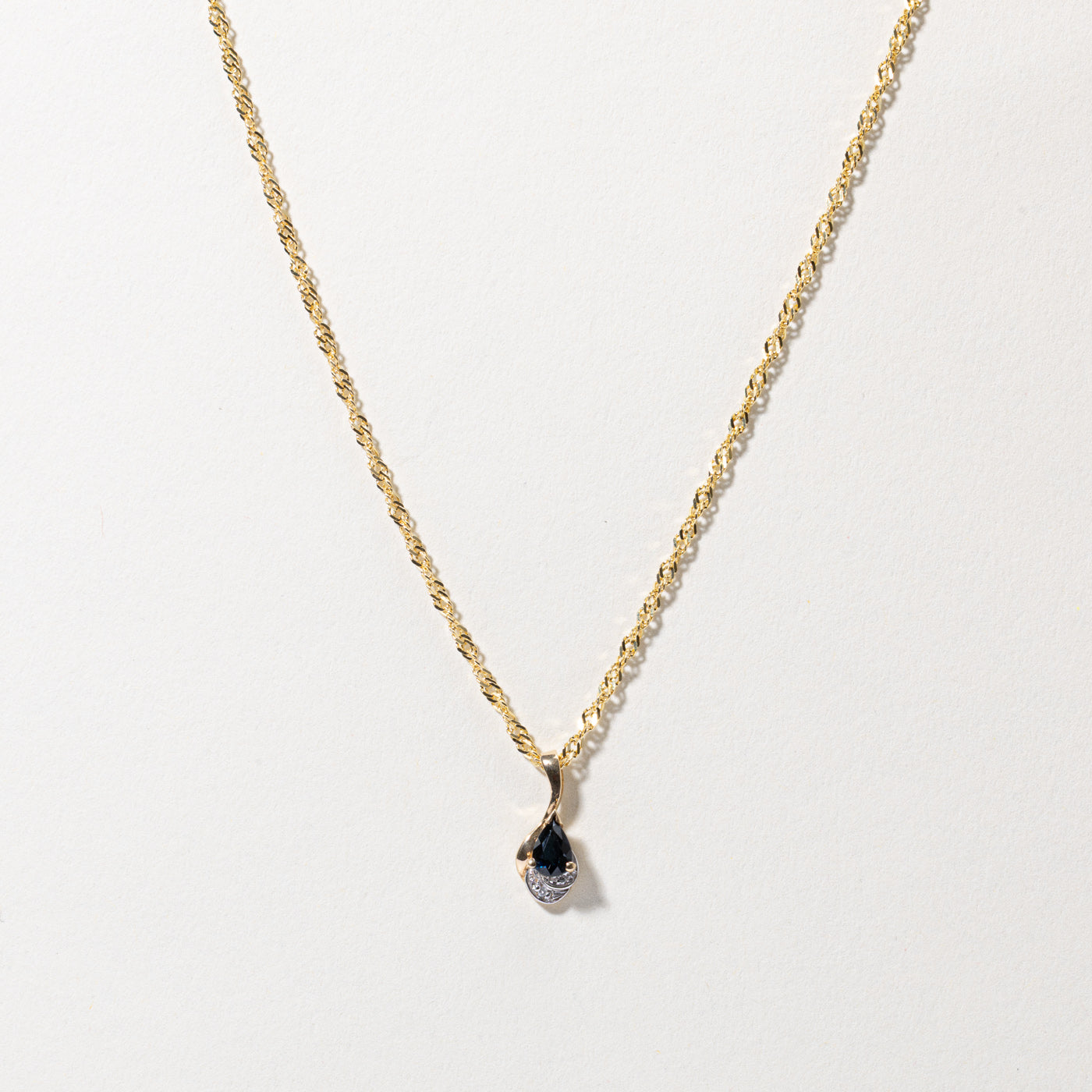 Sapphire & Diamond Accented Pendant Necklace | 19"