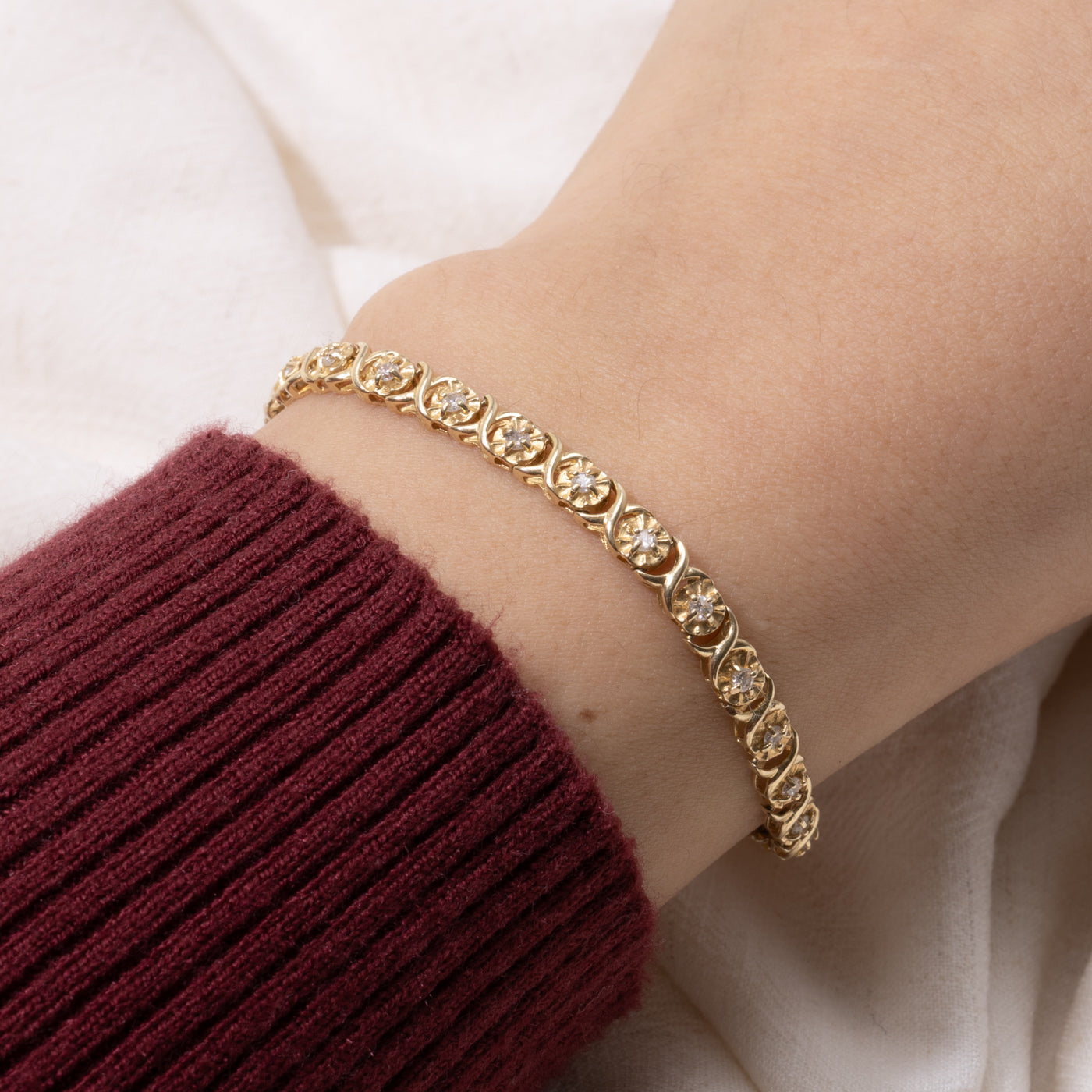 Bracelet éternité en diamants | 0,25 ct | 17,8 cm