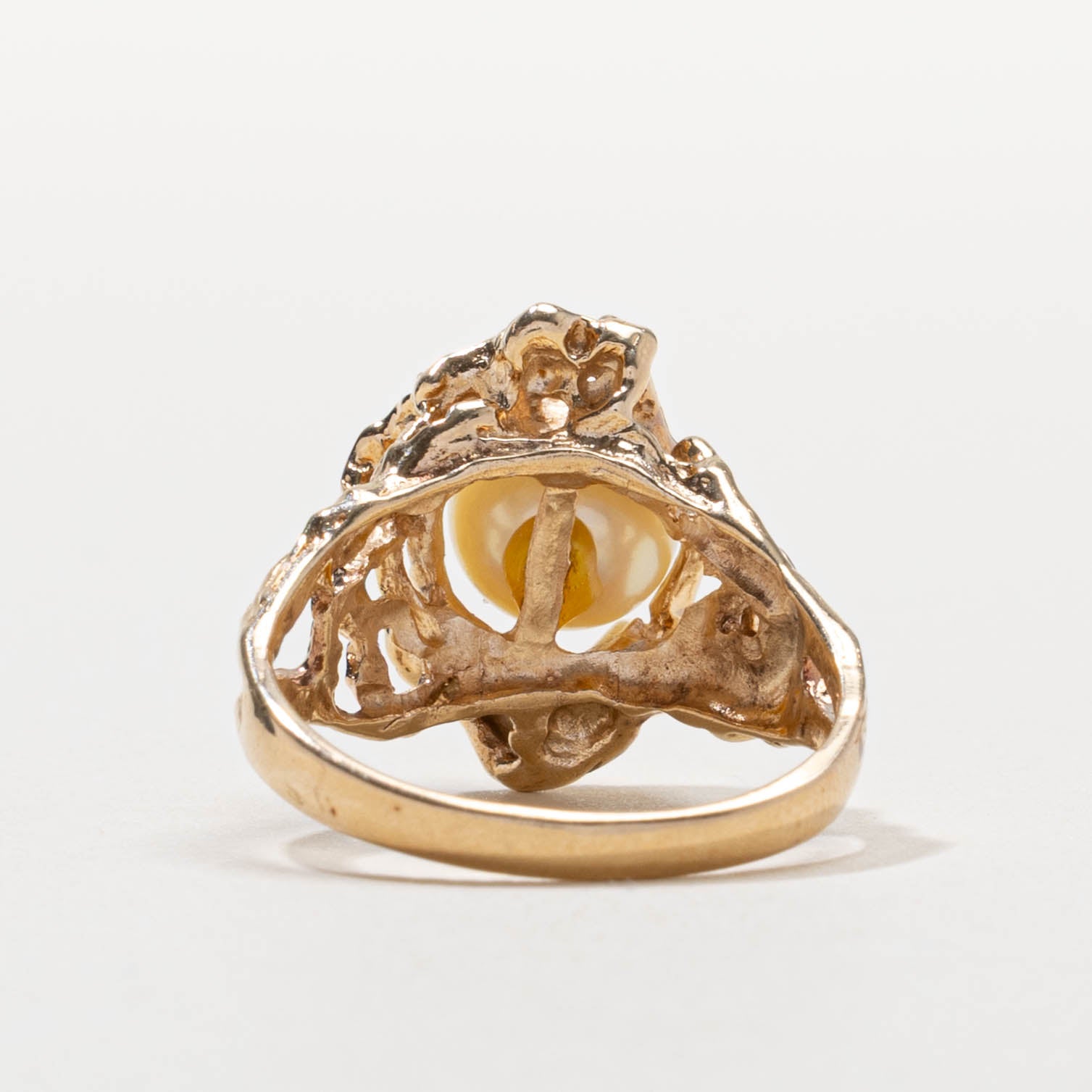 10k Pearl Nuggety Cocktail Ring | SZ 7.75